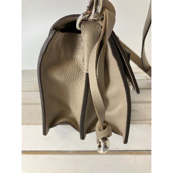 BRIGHTON ANIMAL PRINT BROWN GRAY LEATHER SMALLCROSSBODY BAG - Picture 4 of 16